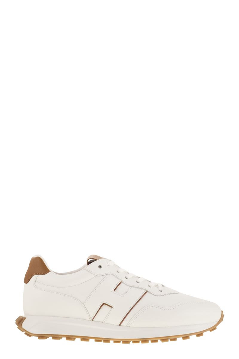 HOGAN Leather Sneaker with Contrast Detailing for Men
