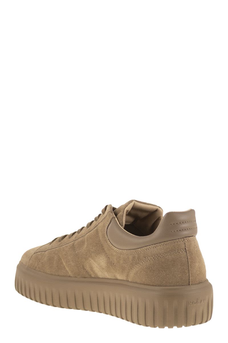 HOGAN H-STRIPES SUEDE TRAINERS 4.8 CM HEIGHT