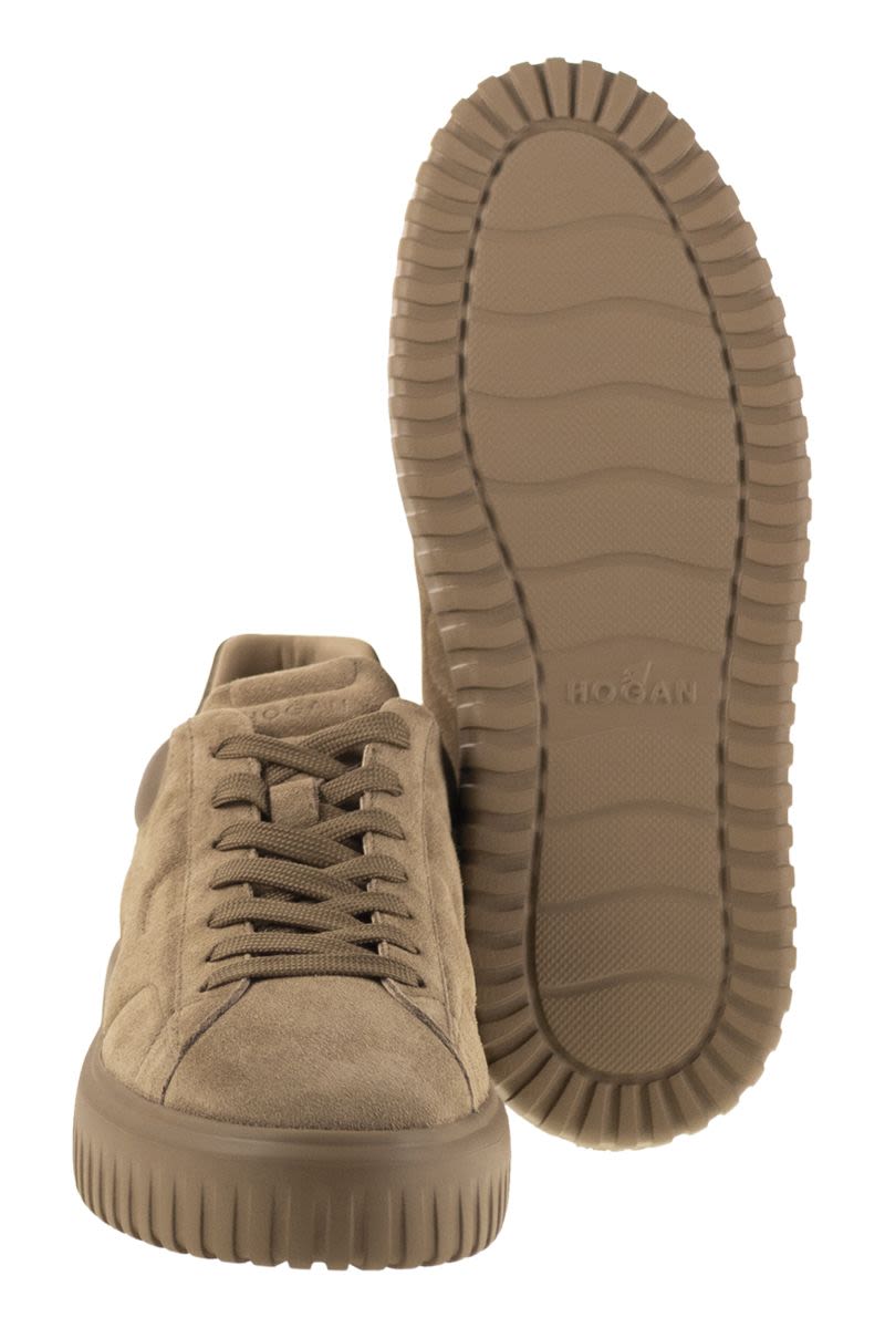 HOGAN H-STRIPES SUEDE TRAINERS 4.8 CM HEIGHT