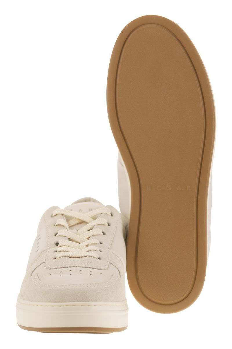 HOGAN Men's Leather Trainers with Memory Foam Footbed - Height: 3.5 CM