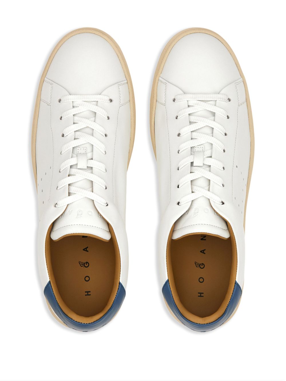 HOGAN 100% Leather Lace-Up Sneaker with Rubber Sole for Men