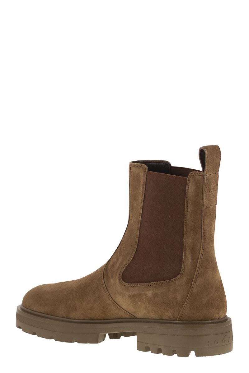 HOGAN Mini Suede Chelsea Boots for Men