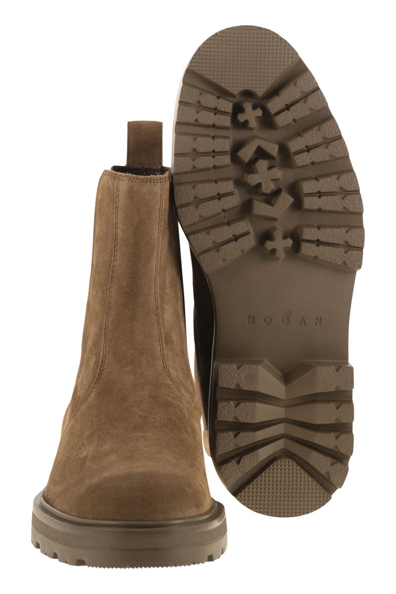 HOGAN Mini Suede Chelsea Boots for Men