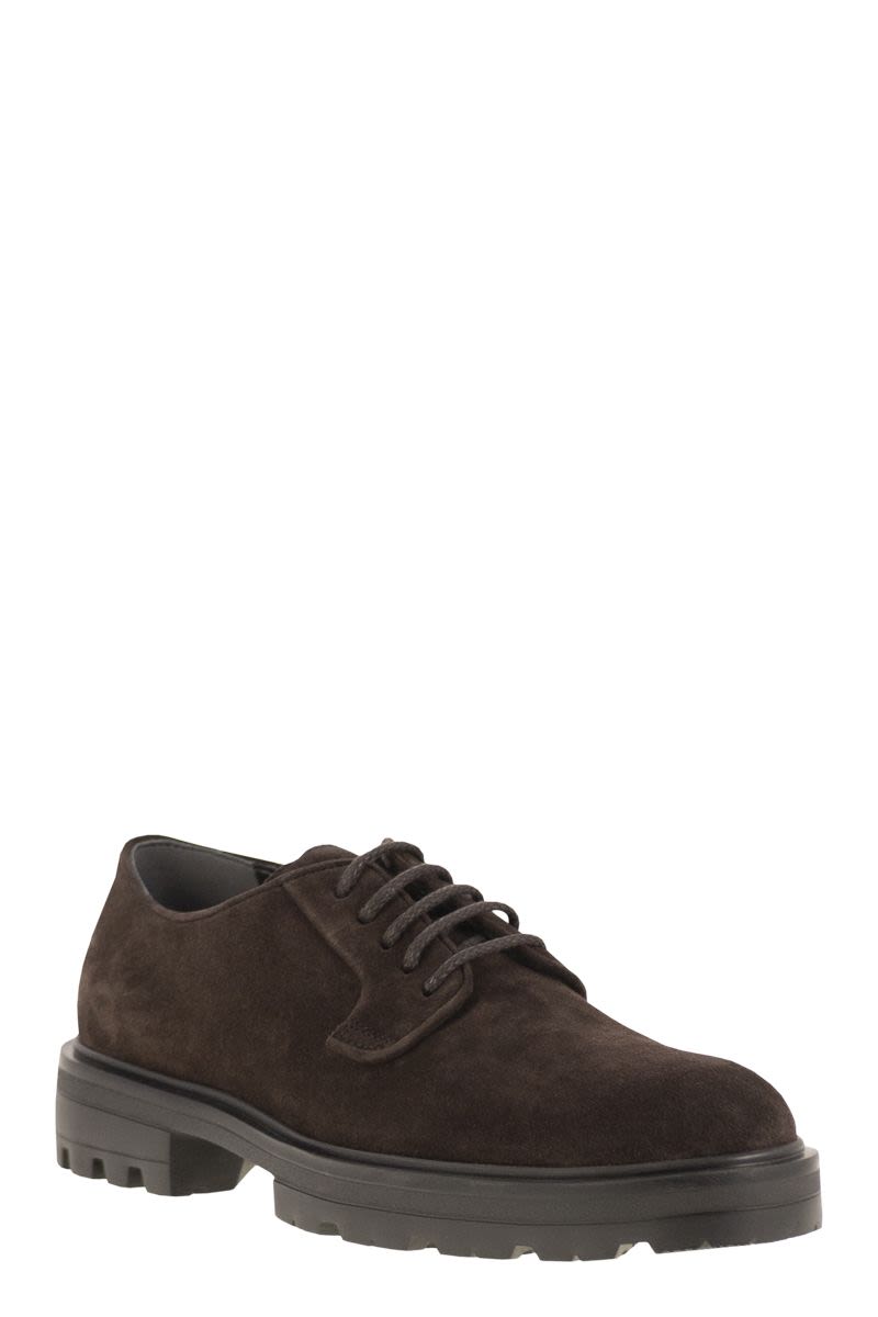 HOGAN Men's Suede Lace-Up Shoes with Extra-Light Sole