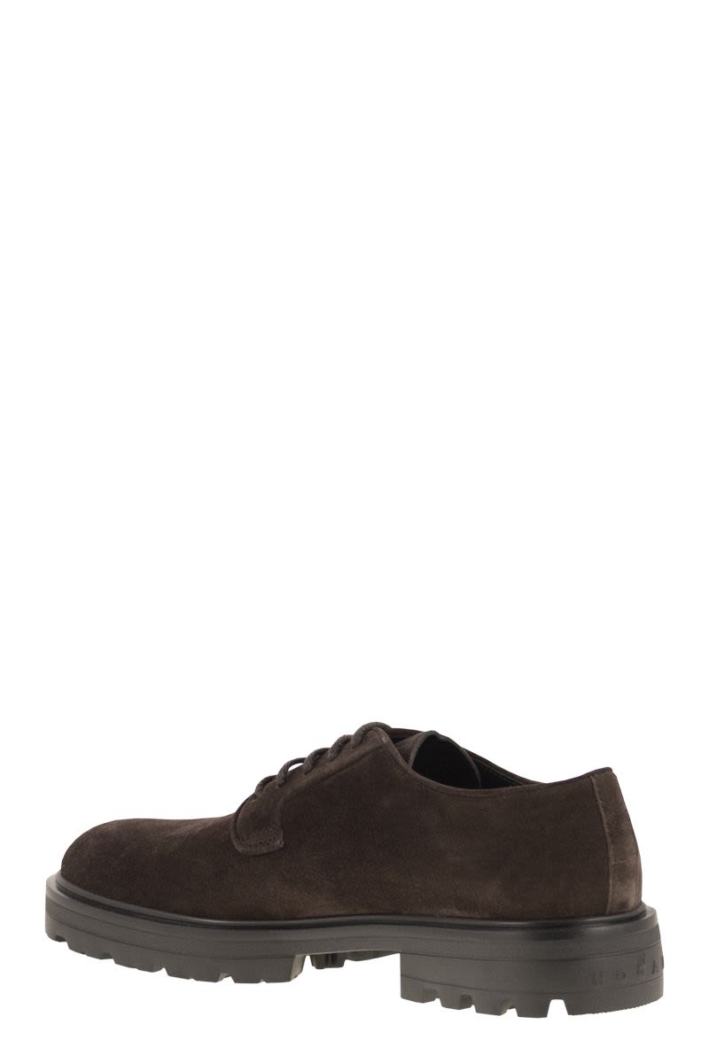 HOGAN Men's Suede Lace-Up Shoes with Extra-Light Sole