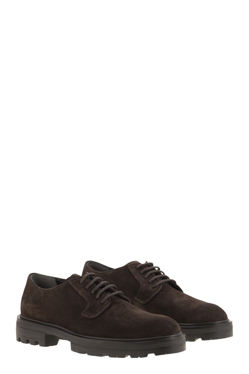 HOGAN Men's Suede Lace-Up Shoes with Extra-Light Sole