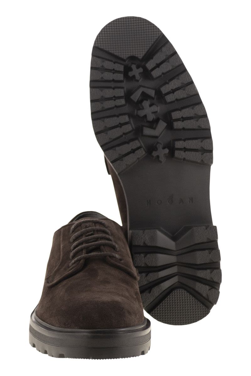 HOGAN Men's Suede Lace-Up Shoes with Extra-Light Sole