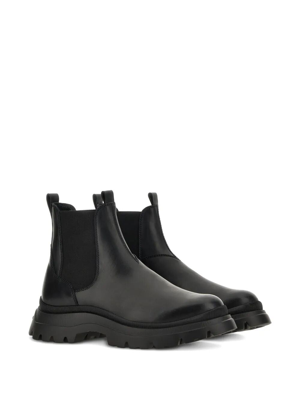 HOGAN Men's Ankle Leather Biker Boots