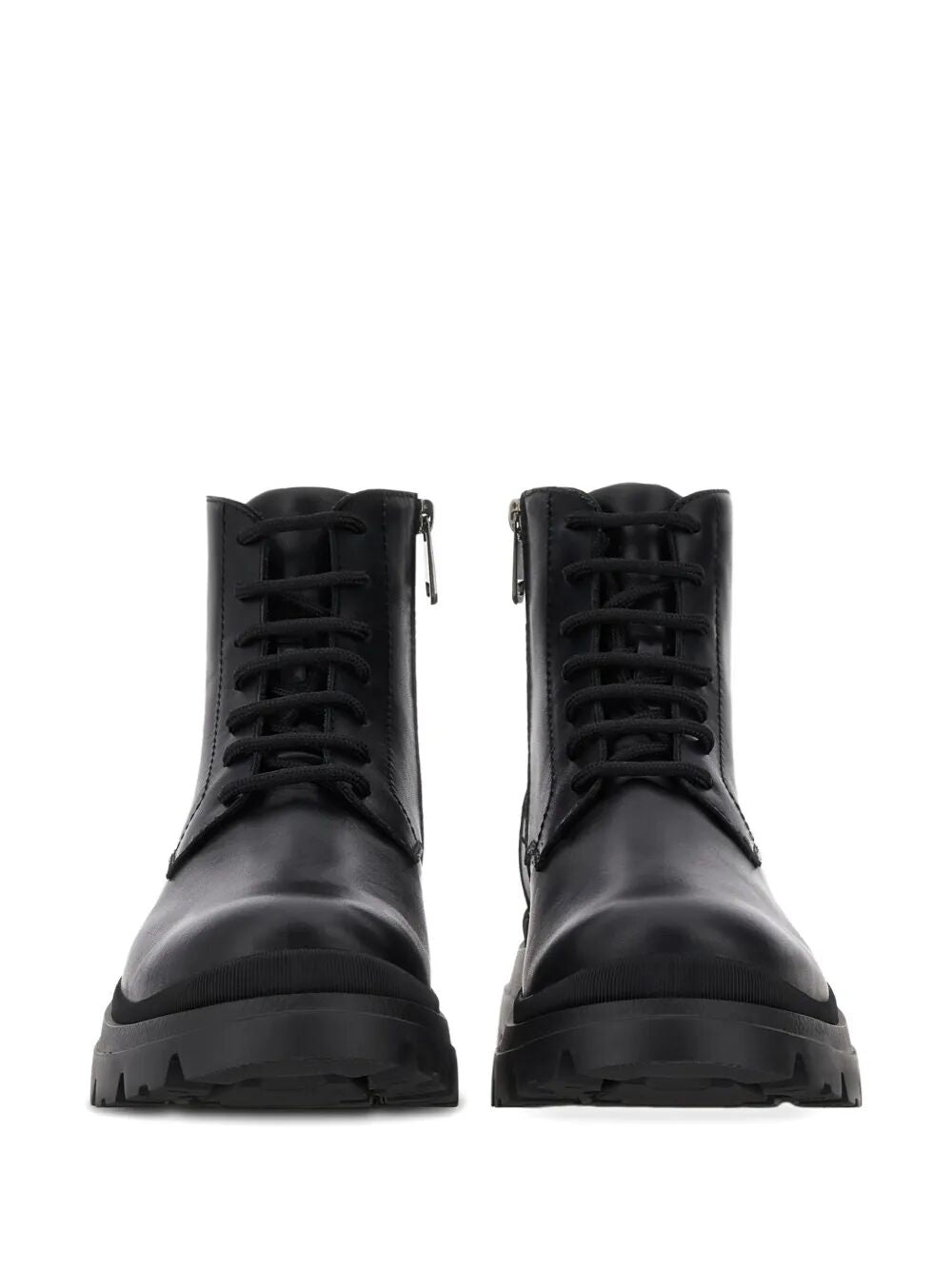 HOGAN Lace-Up Leather Boots with Zip for Men - FW25 Collection