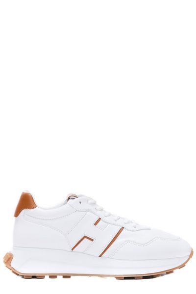 HOGAN Retro-Inspired Leather Trainers with Memory Foam Footbed