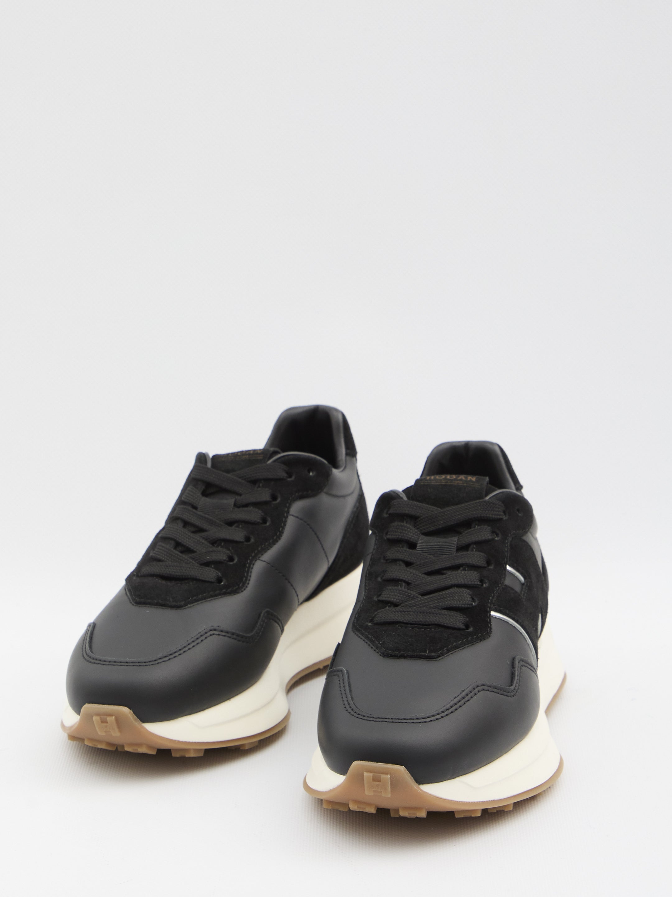 HOGAN Elegant Smooth Leather Sneakers 5 cm Height