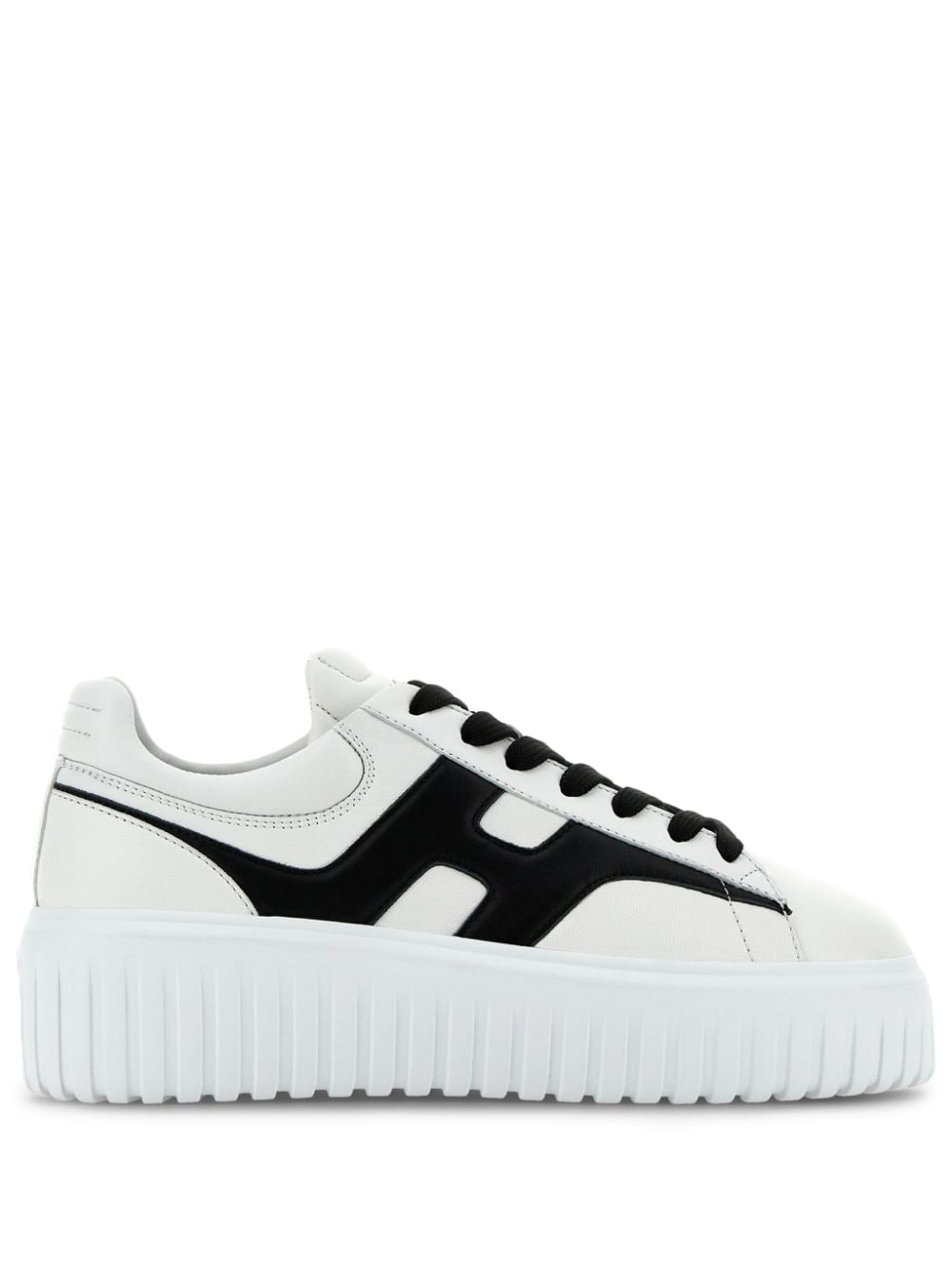 HOGAN Smooth Leather H Stripes Platforms - Women's