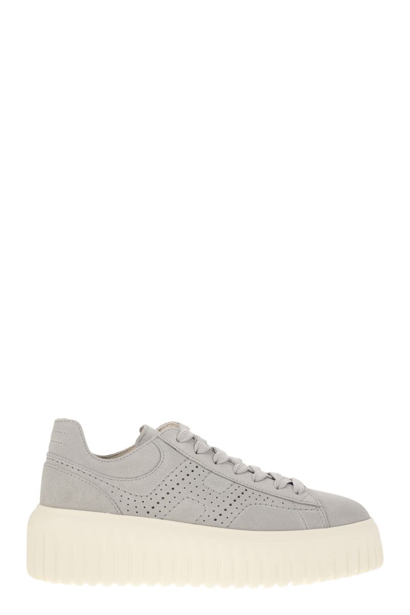 HOGAN Suede Trainers with Perforated Side H - 5.8 cm