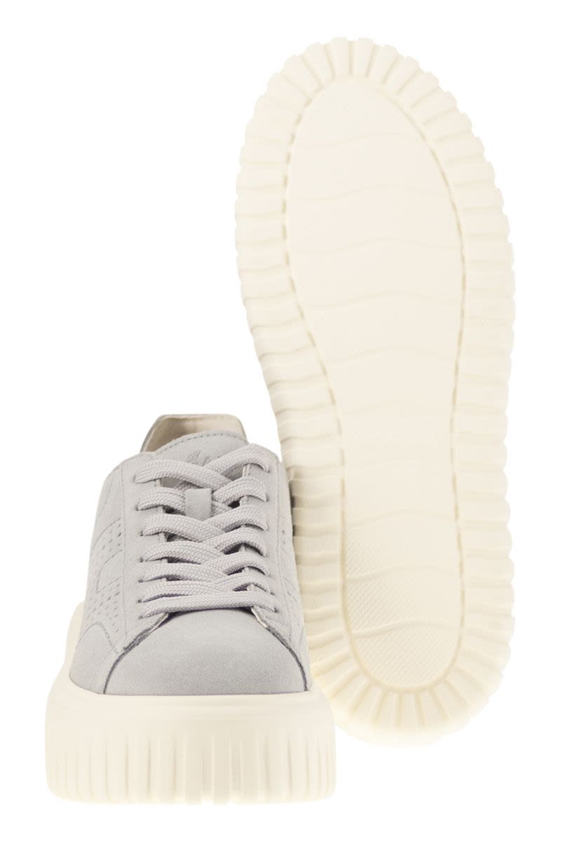 HOGAN Suede Trainers with Perforated Side H - 5.8 cm