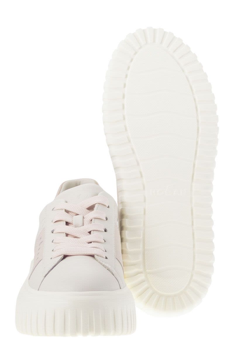 HOGAN Women's H-Striped Trainers with Side Band - Total Height: 5.8 cm