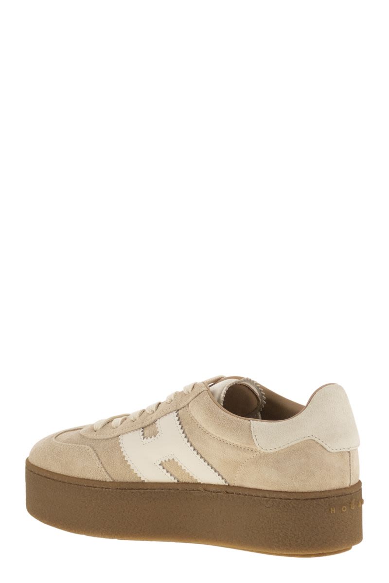 HOGAN Suede Trainers with Thick Soles - Total Height: 5.6 cm