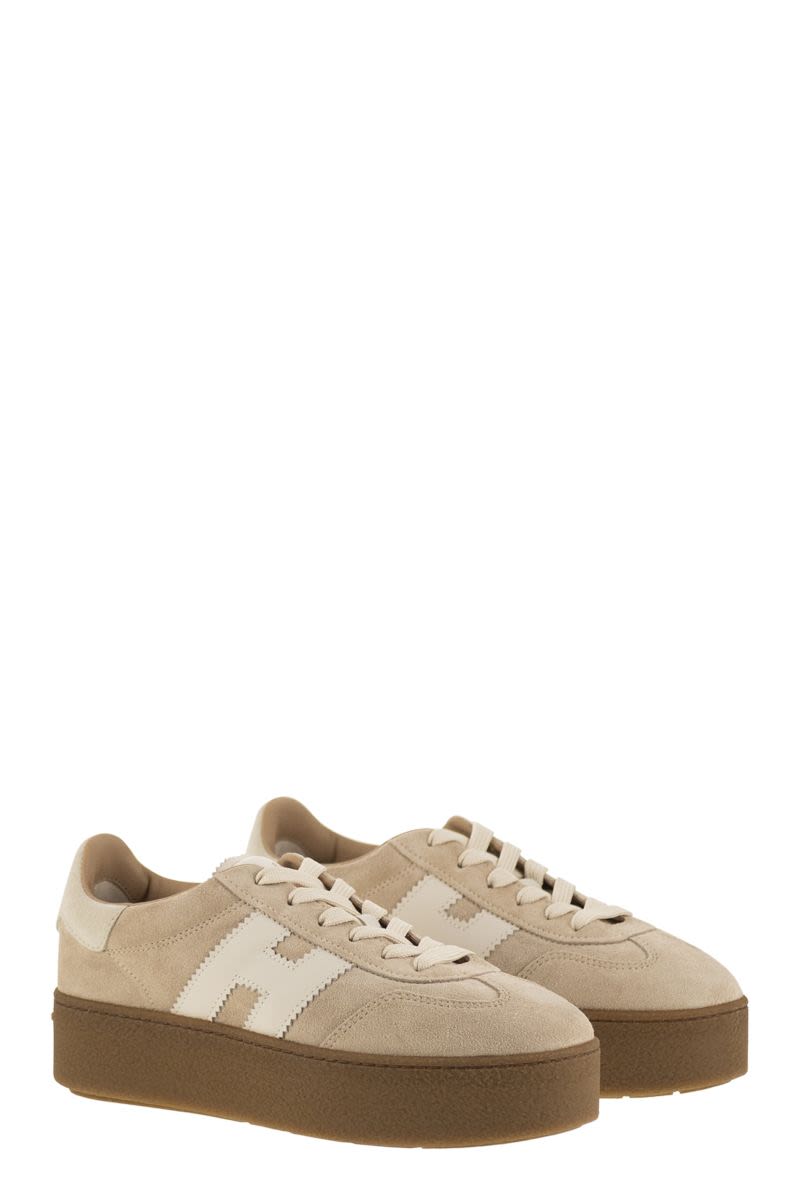 HOGAN Suede Trainers with Thick Soles - Total Height: 5.6 cm