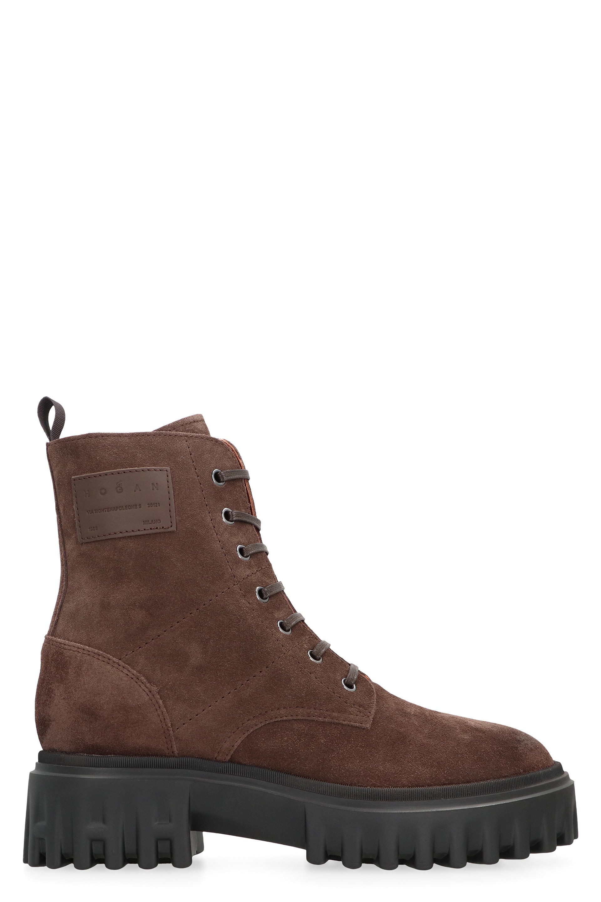 HOGAN Combat Boots with Side Zip Closure for Women