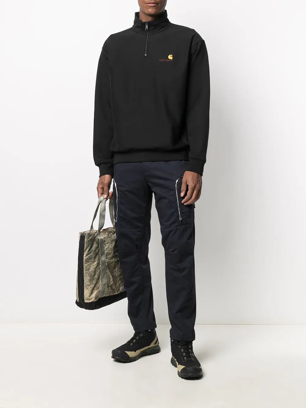 CARHARTT WIP Half Zip American Script Sweatshirt for Men