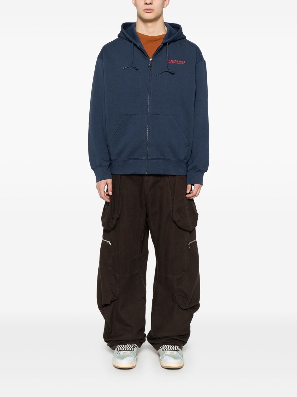 CARHARTT WIP Zipped Hoodie with Embroidered Logo - SS25