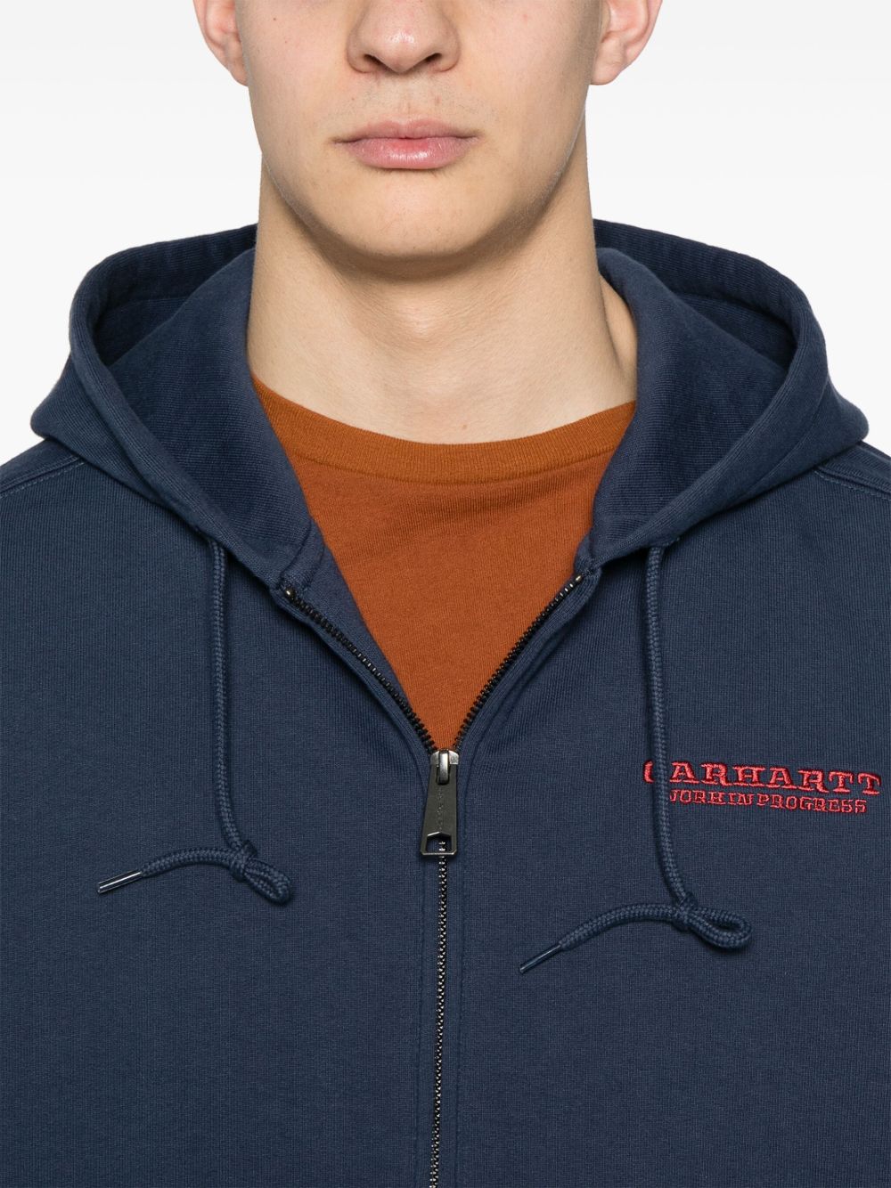 CARHARTT WIP Zipped Hoodie with Embroidered Logo - SS25