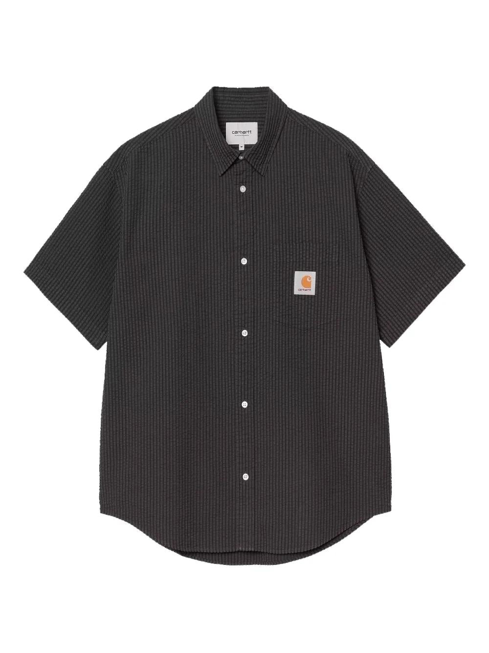 CARHARTT WIP Textured Logo Patch Shirt with Short Sleeves