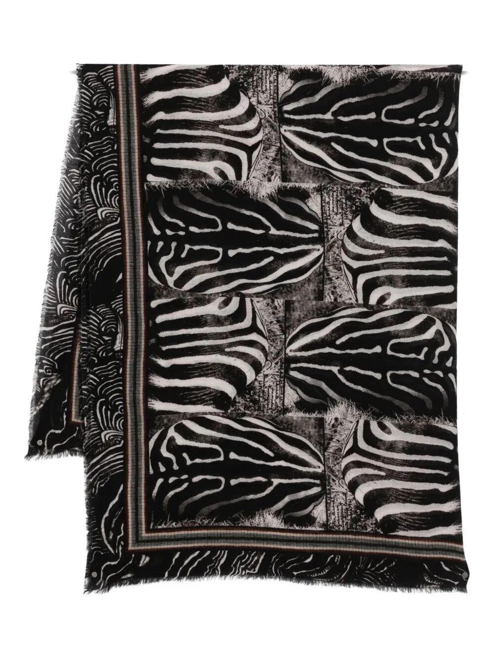 FALIERO SARTI Zebra Pattern Stole Collaboration with Peter Beard Studio