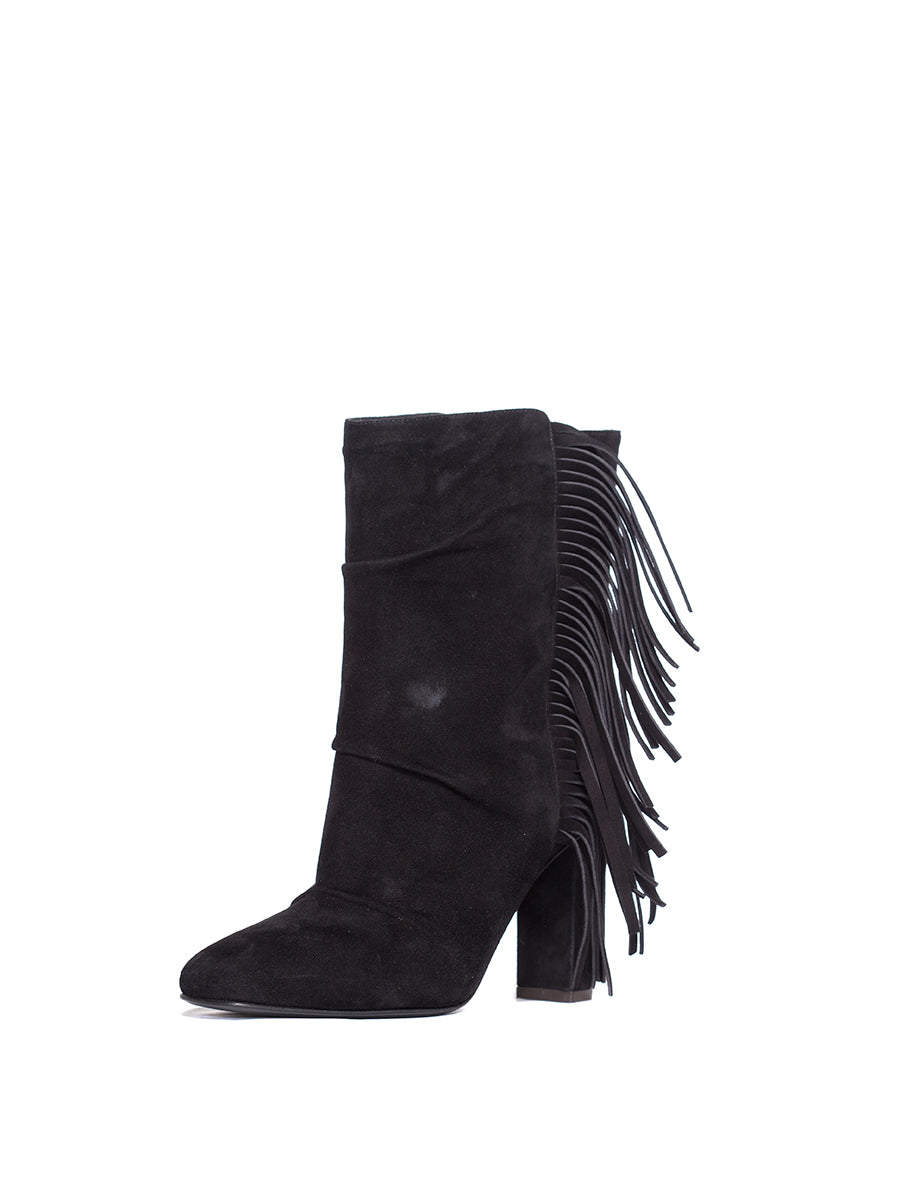 GIUSEPPE ZANOTTI Suede Unkle Boot with Fringes - 90mm Heel