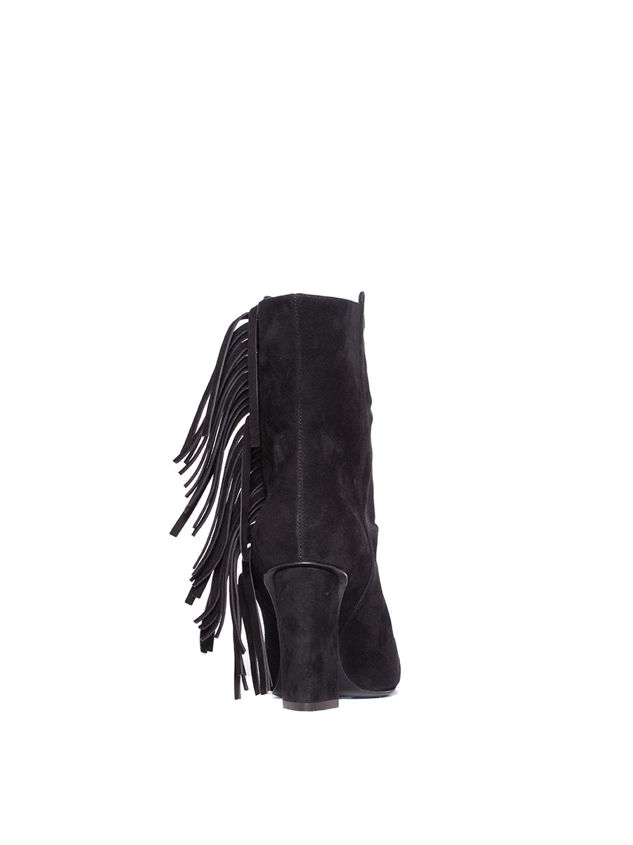 GIUSEPPE ZANOTTI Suede Unkle Boot with Fringes - 90mm Heel