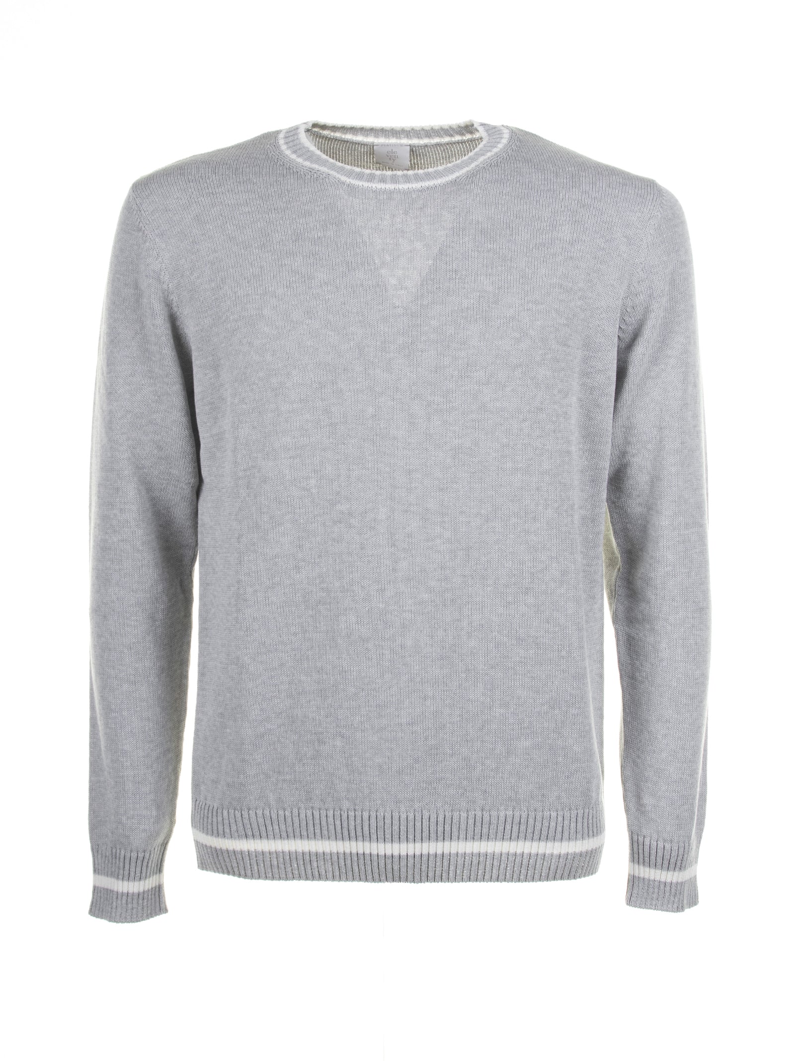ELEVENTY Light Gray Crew Neck Sweater for Men