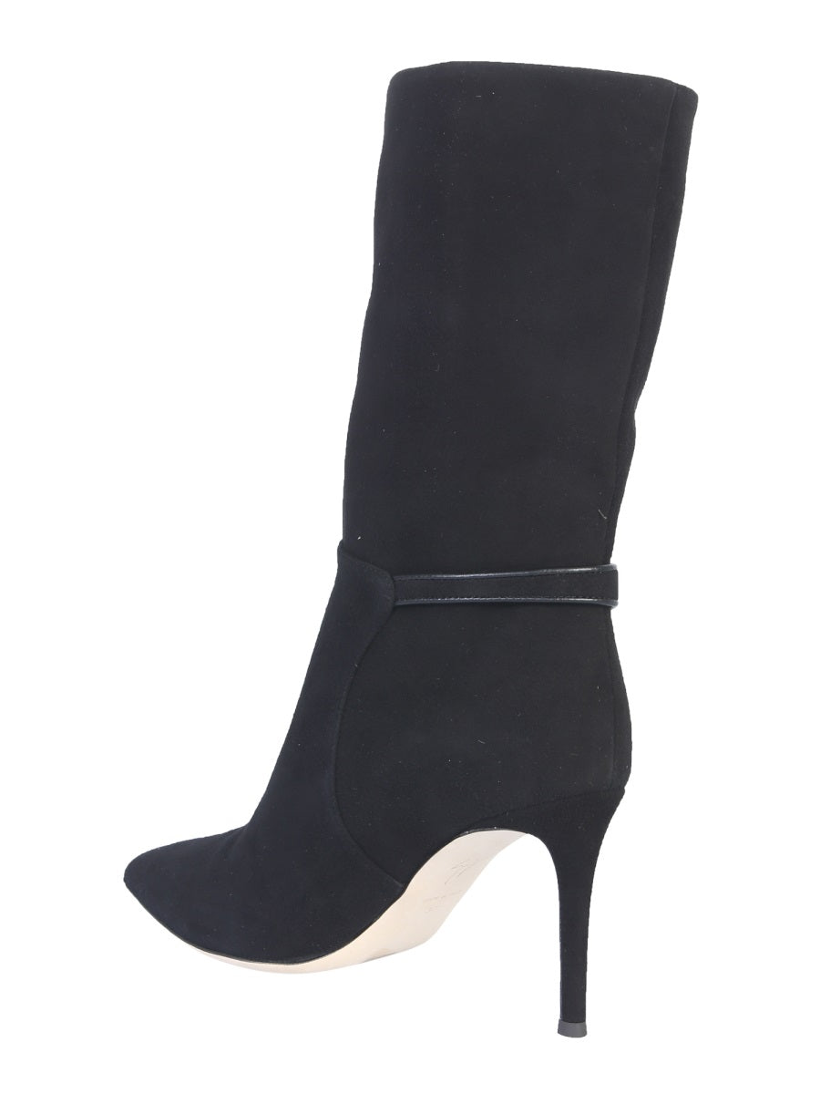 GIUSEPPE ZANOTTI Suede Boot with 8 cm Heel