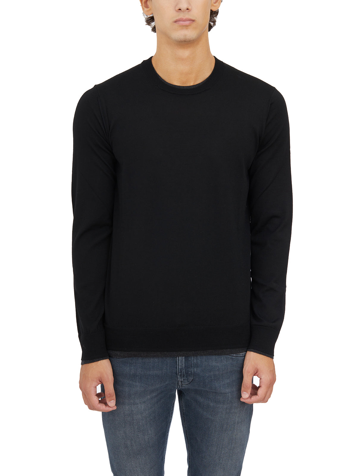 PAOLO PECORA Men's Classic Fit Wool Crewneck Sweater