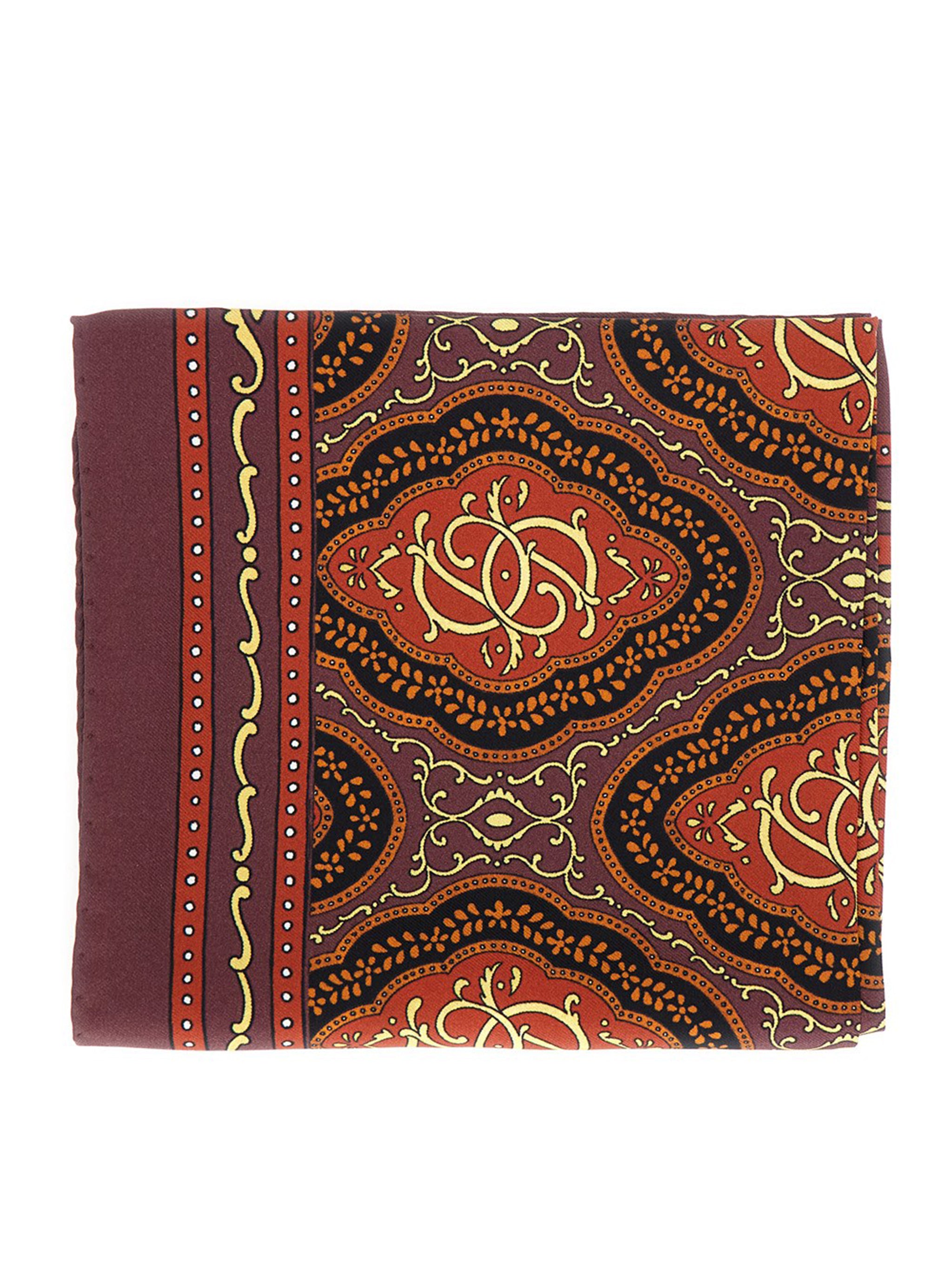 DRÔLE DE MONSIEUR Medallion Pattern Silk Scarf 60cm x 60cm