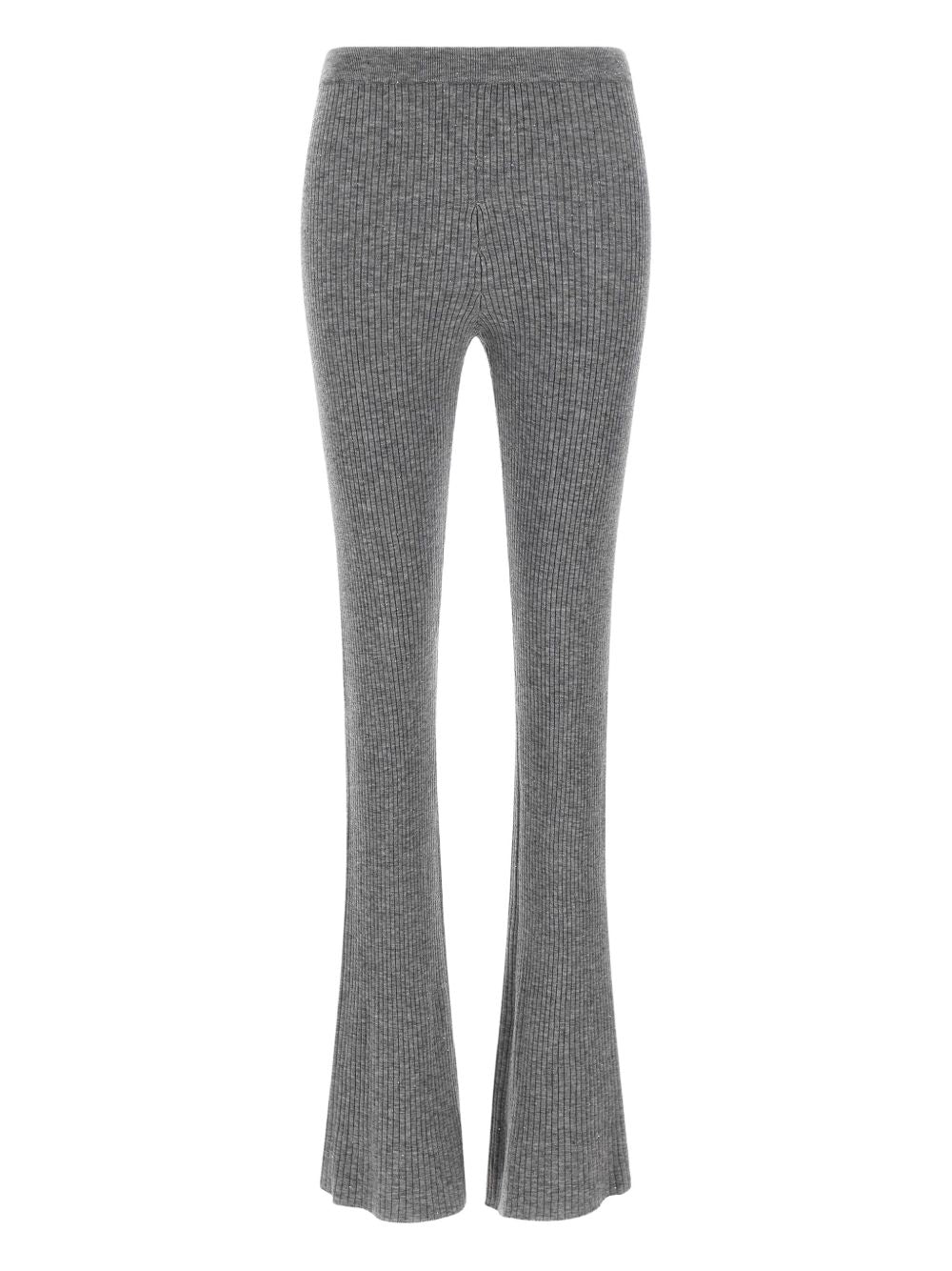 PINKO Ribbed Knit Trousers with Crystal Embellishments for Women