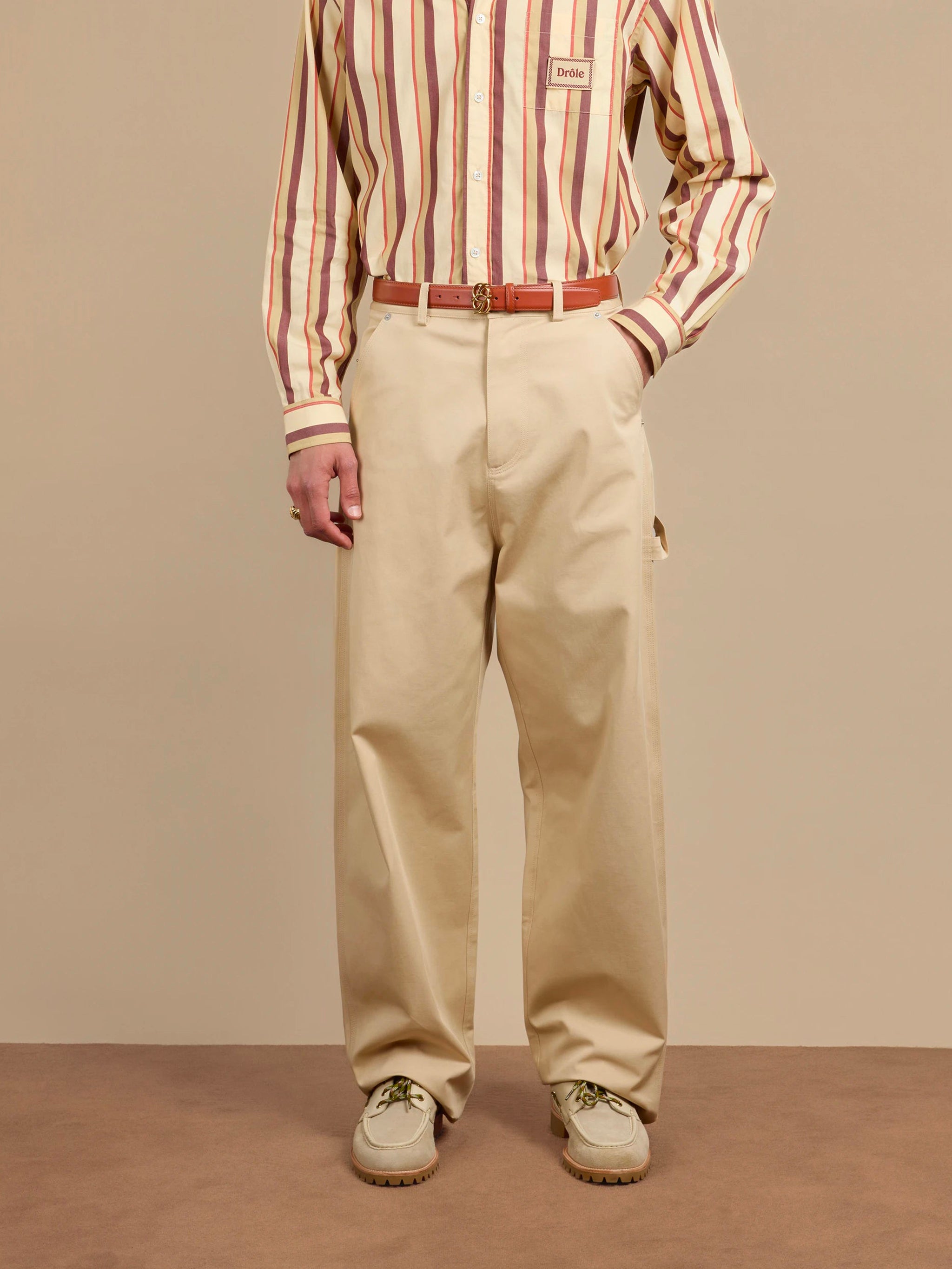 DRÔLE DE MONSIEUR Men's Oversized Baggy 5-Pocket Denim Trousers