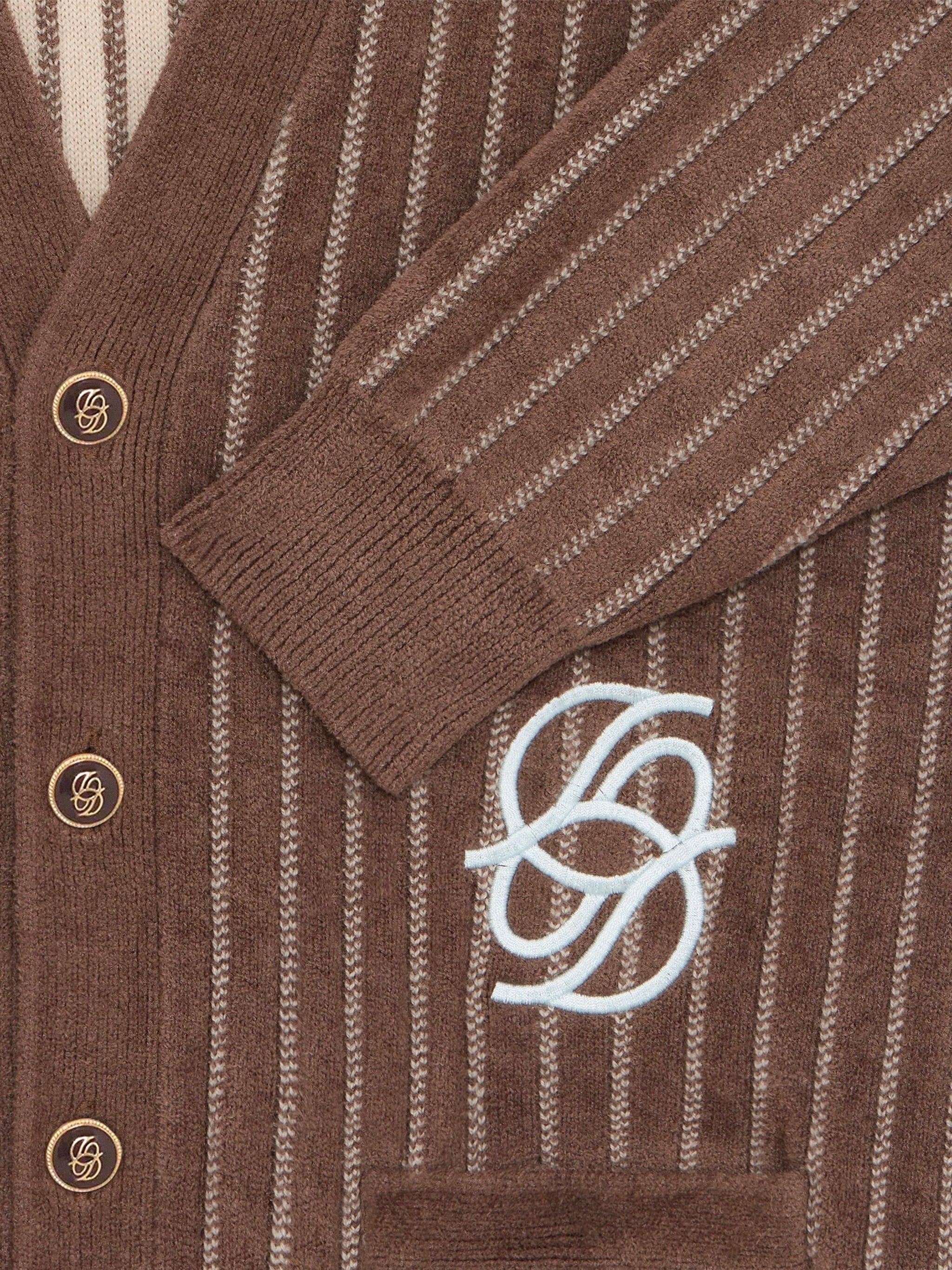 DRÔLE DE MONSIEUR V-Neck Monogram Cardigan - Size S