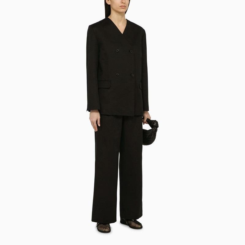 LOULOU STUDIO Double-Breasted Cotton and Linen Jacket