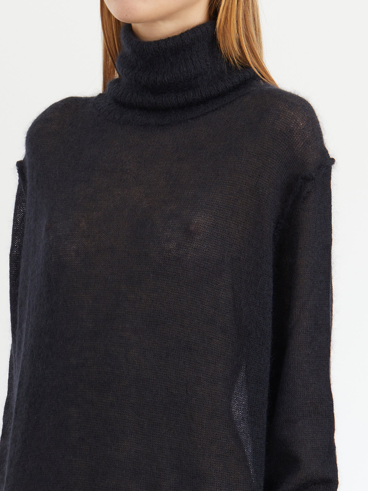 ISABEL BENENATO Luxurious Mohair and Silk Turtleneck Maxi Dress - Size S