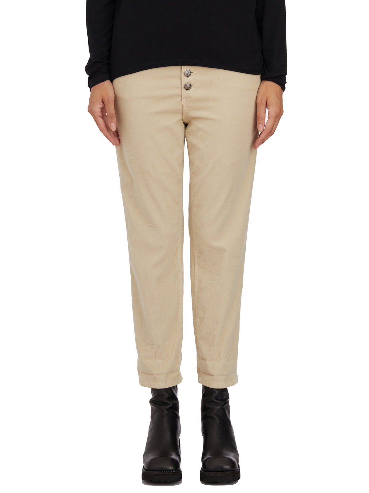 DONDUP Elegant Trousers with Gem-Style Buttons - Size 26