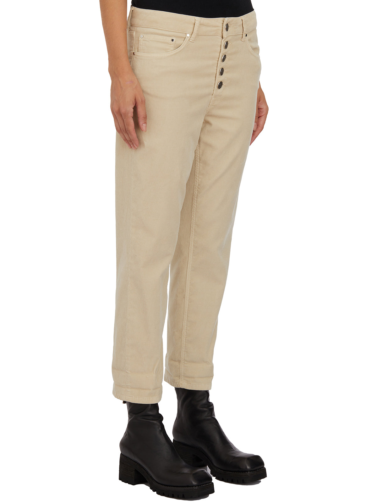 DONDUP Elegant Trousers with Gem-Style Buttons - Size 26