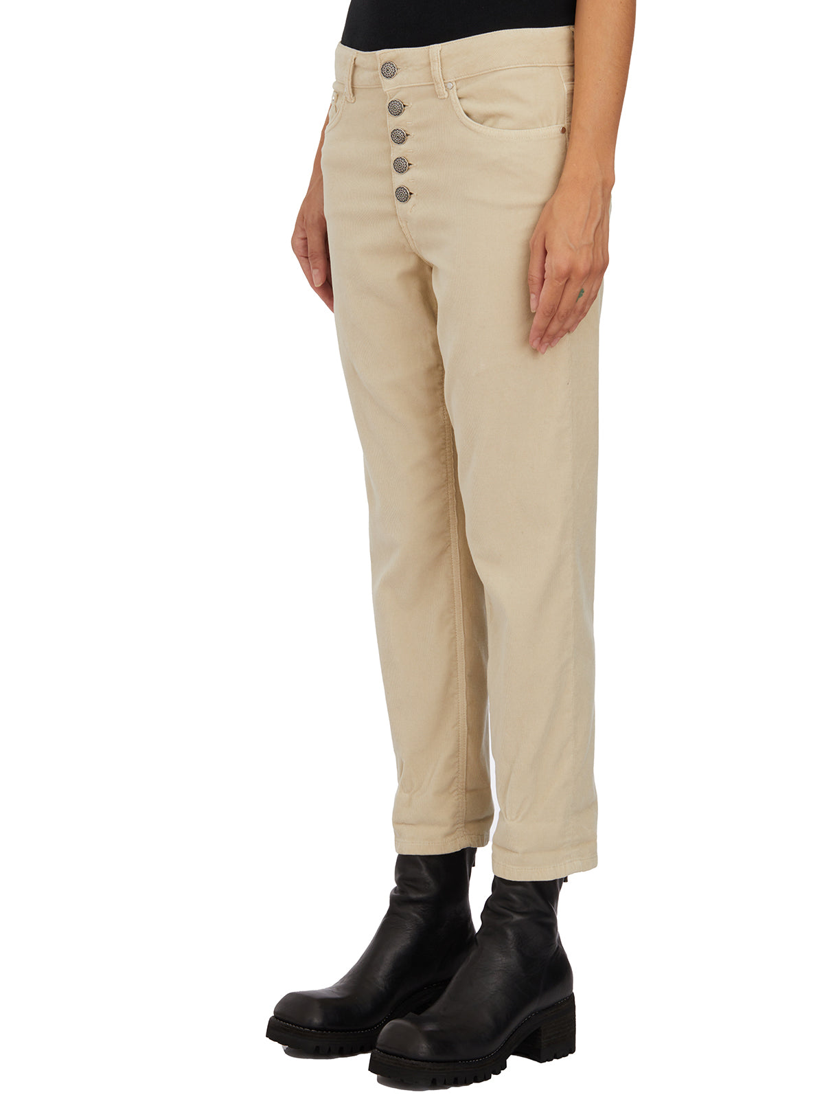 DONDUP Elegant Trousers with Gem-Style Buttons - Size 26