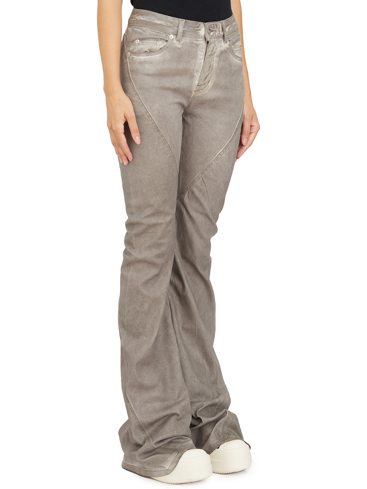 RICK OWENS Women's Denim Bias Bootcut Pants