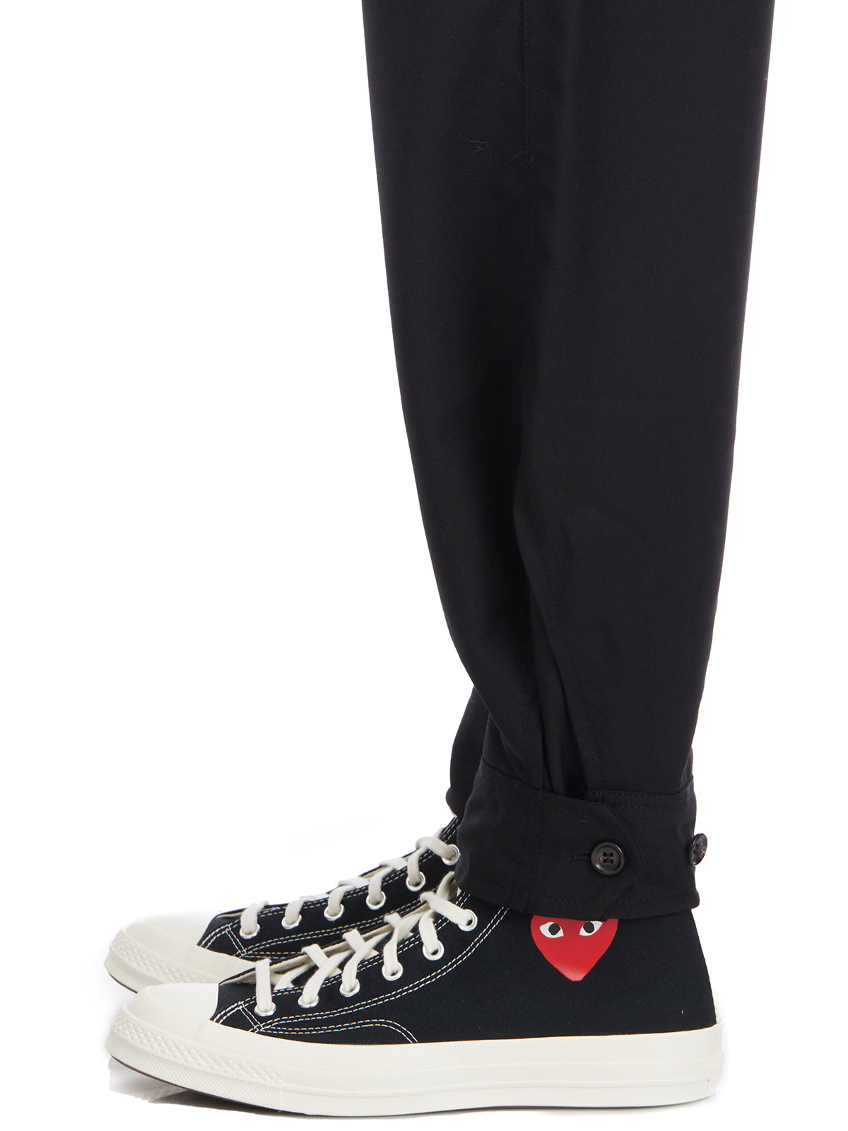 COMME DES GARÇONS SHIRT Men's Wool Trousers with Adjustable Bottoms - Size M