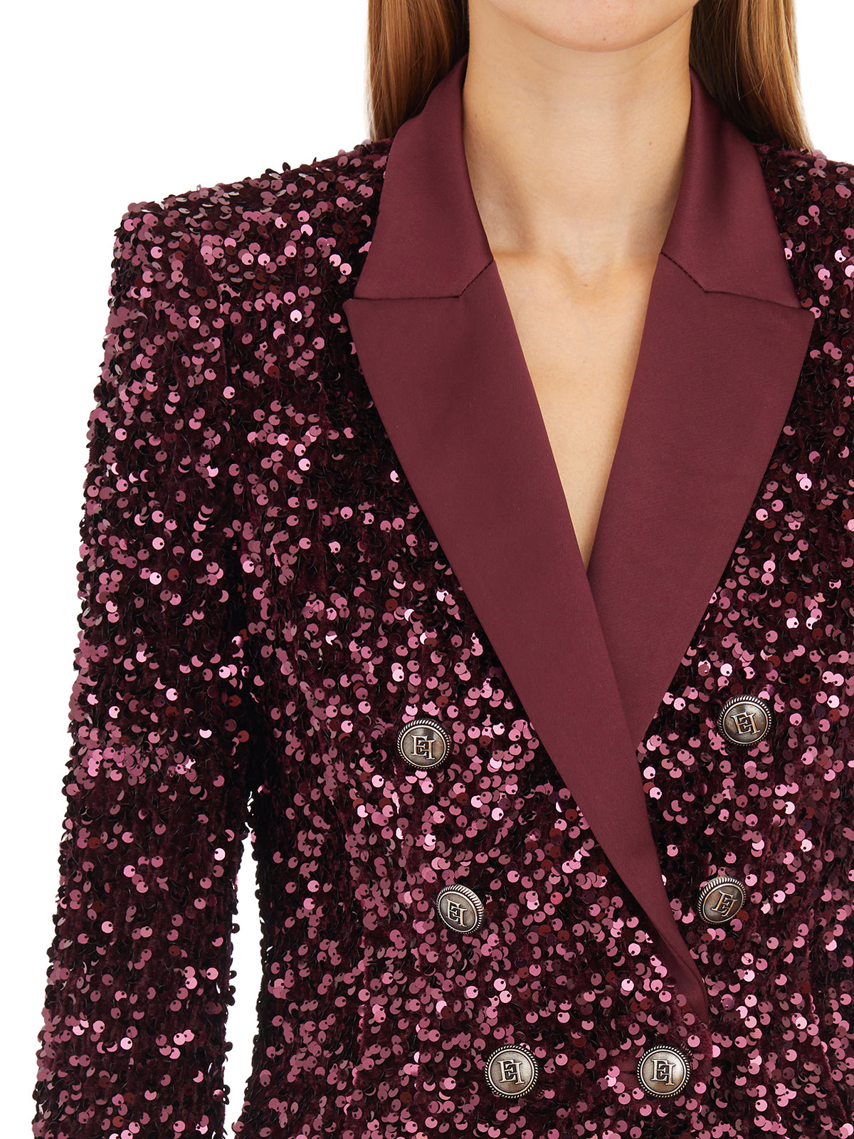 ELISABETTA FRANCHI Embroidered Jacket with Paillettes - Size 40