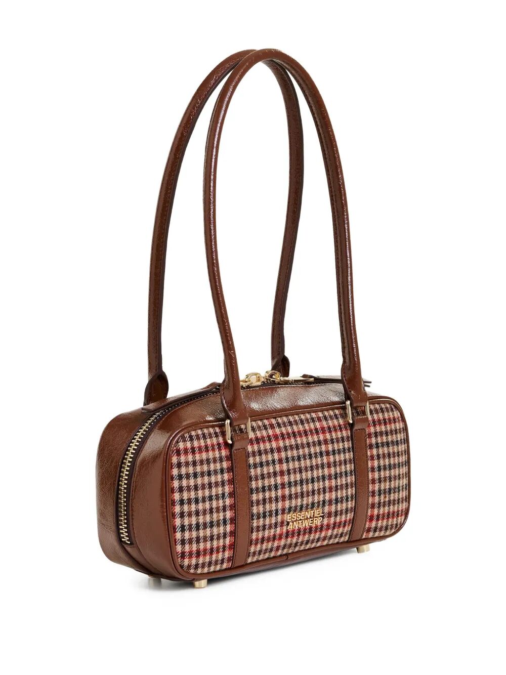 ESSENTIEL ANTWERP Check Wool Fabric Handbag
