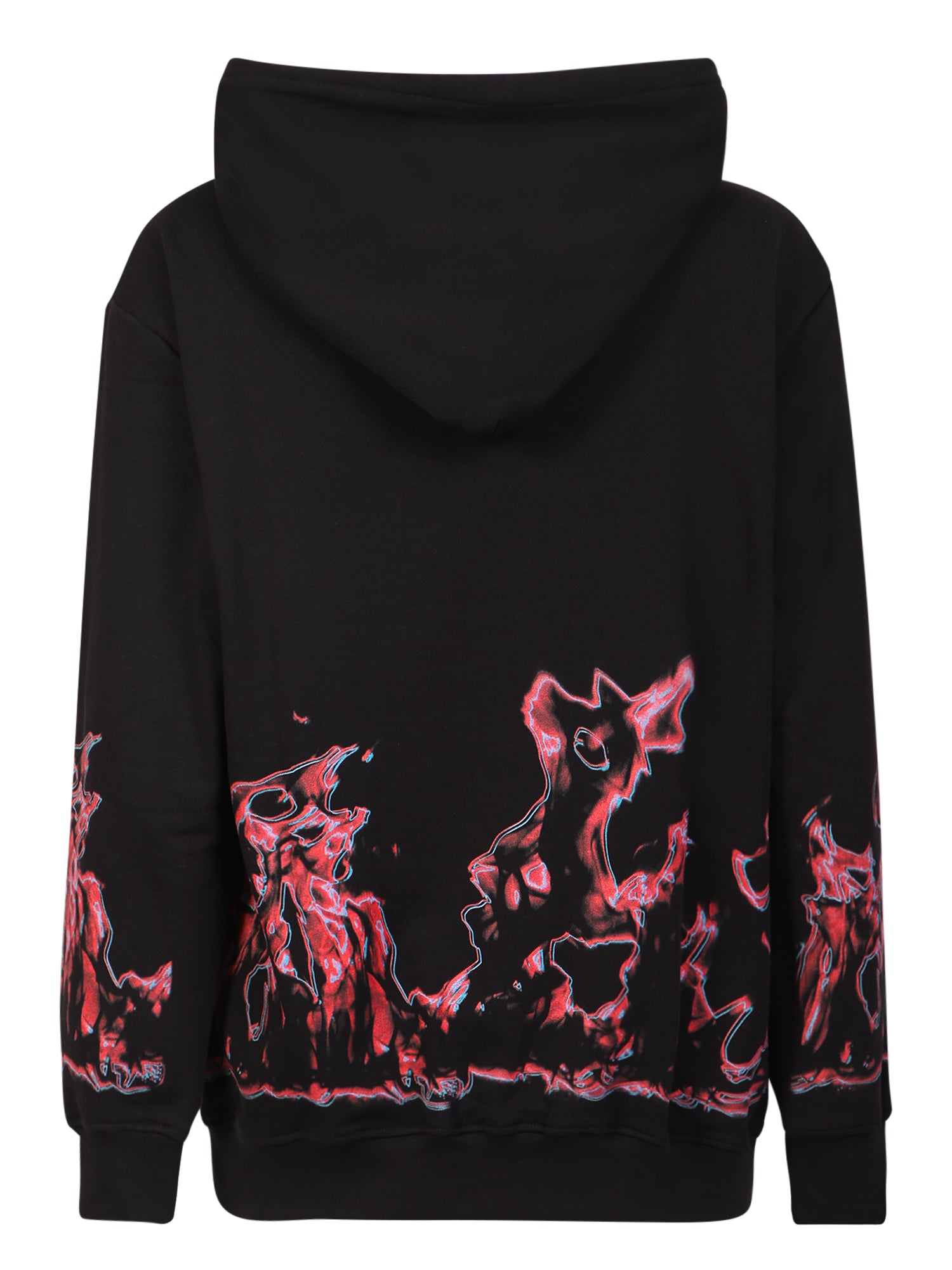 IHS Flame Print Drawstring Hoodie Sweatshirt for Men