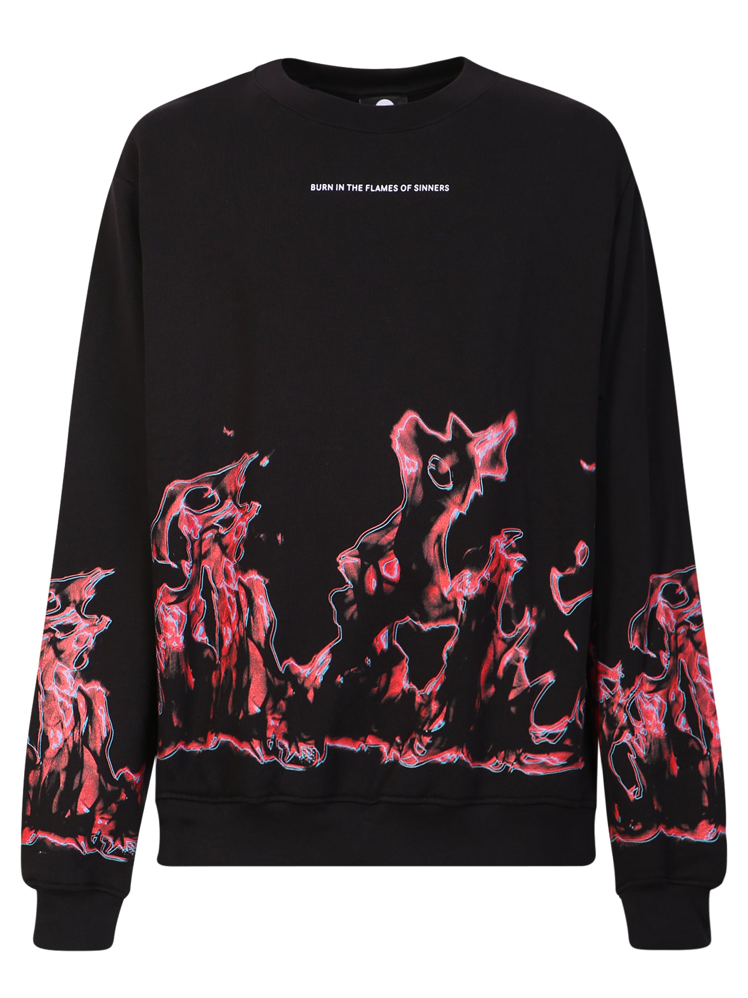 IHS Flames Print Round Neck Sweatshirt for Men
