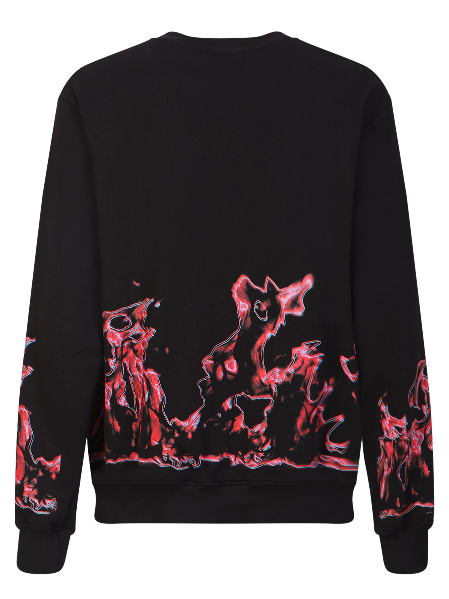 IHS Flames Print Round Neck Sweatshirt for Men