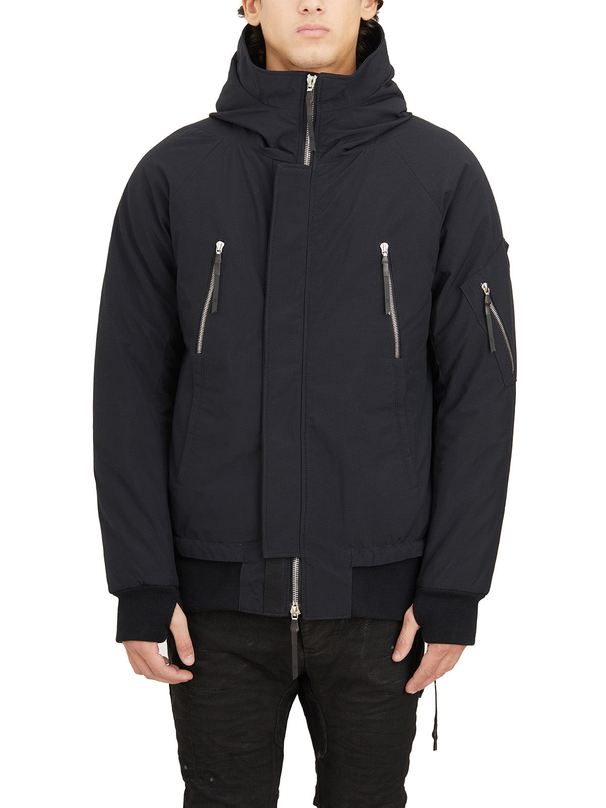BORIS BIDJAN SABERI Men's Primaloft Padded Jacket with Hood and Zip Pockets - Size M