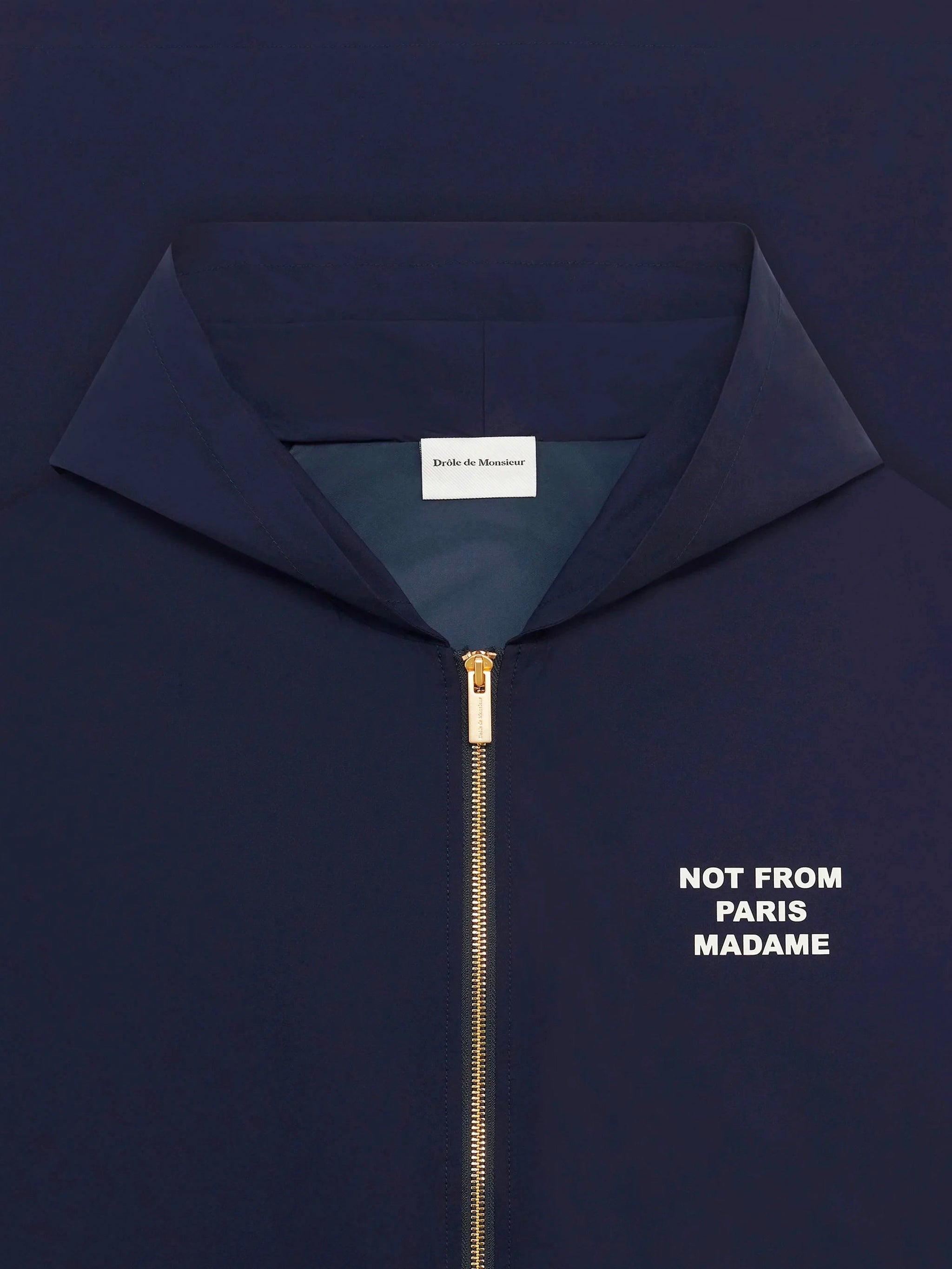 DRÔLE DE MONSIEUR Lightweight Hooded Jacket with Slogan - Size M